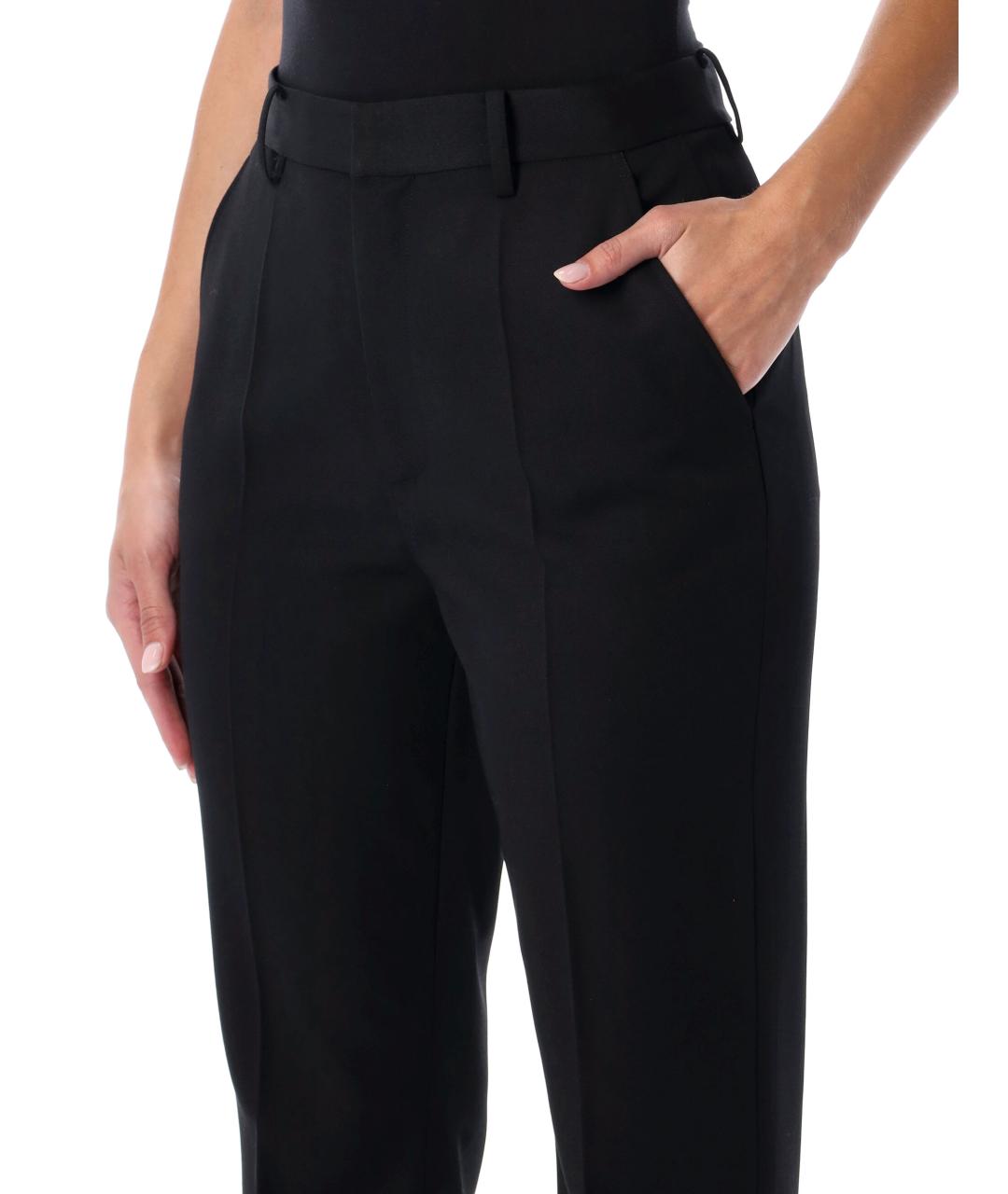 RALPH LAUREN Черные шерстяные прямые брюки, фото 3