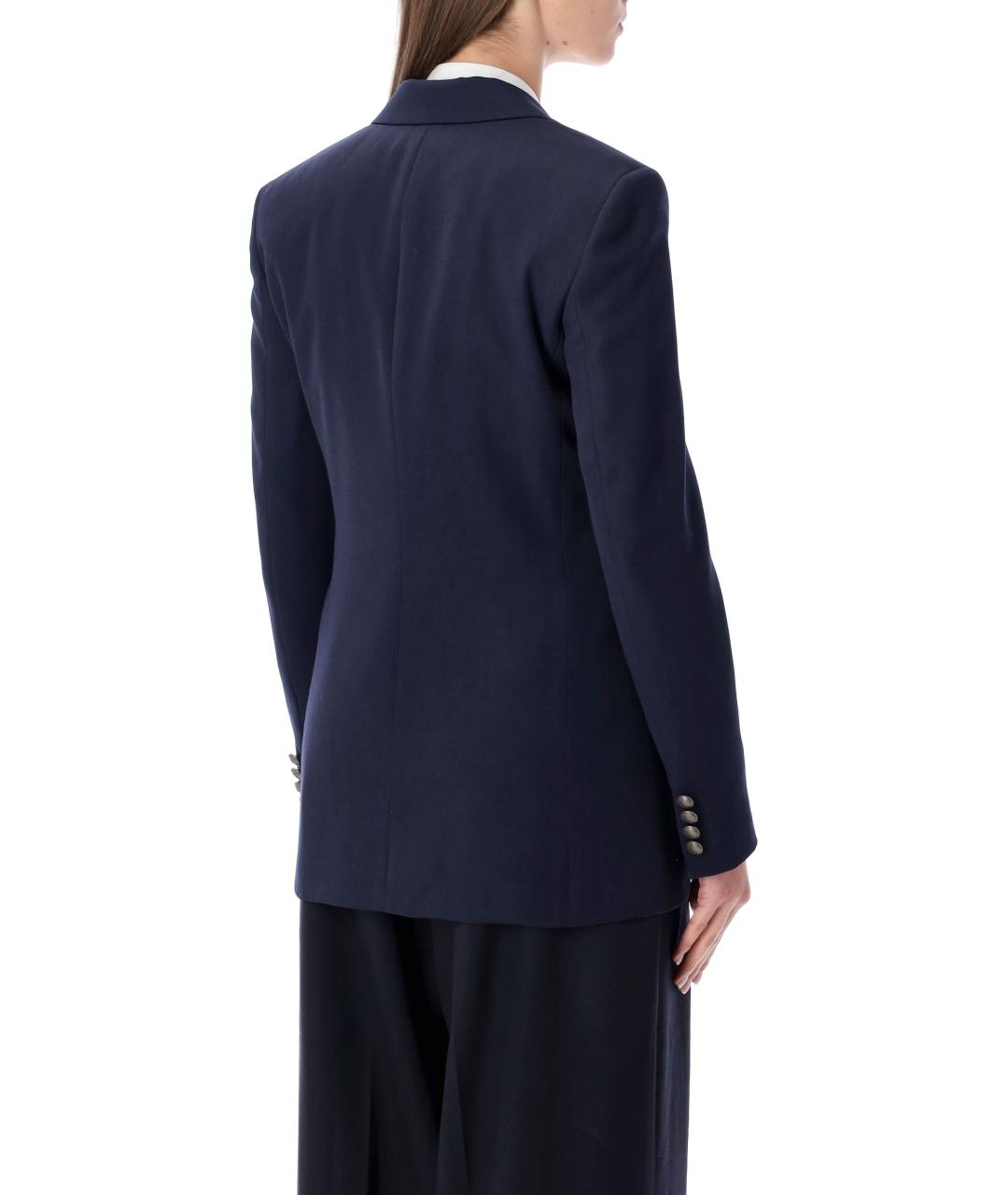 RALPH LAUREN Темно-синий шерстяной жакет/пиджак, фото 2