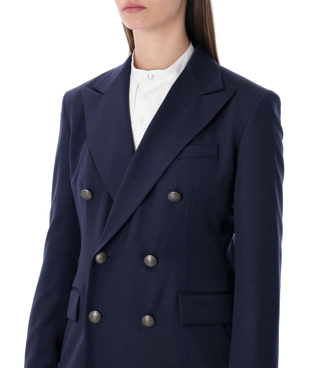 RALPH LAUREN Темно-синий шерстяной жакет/пиджак, фото 3