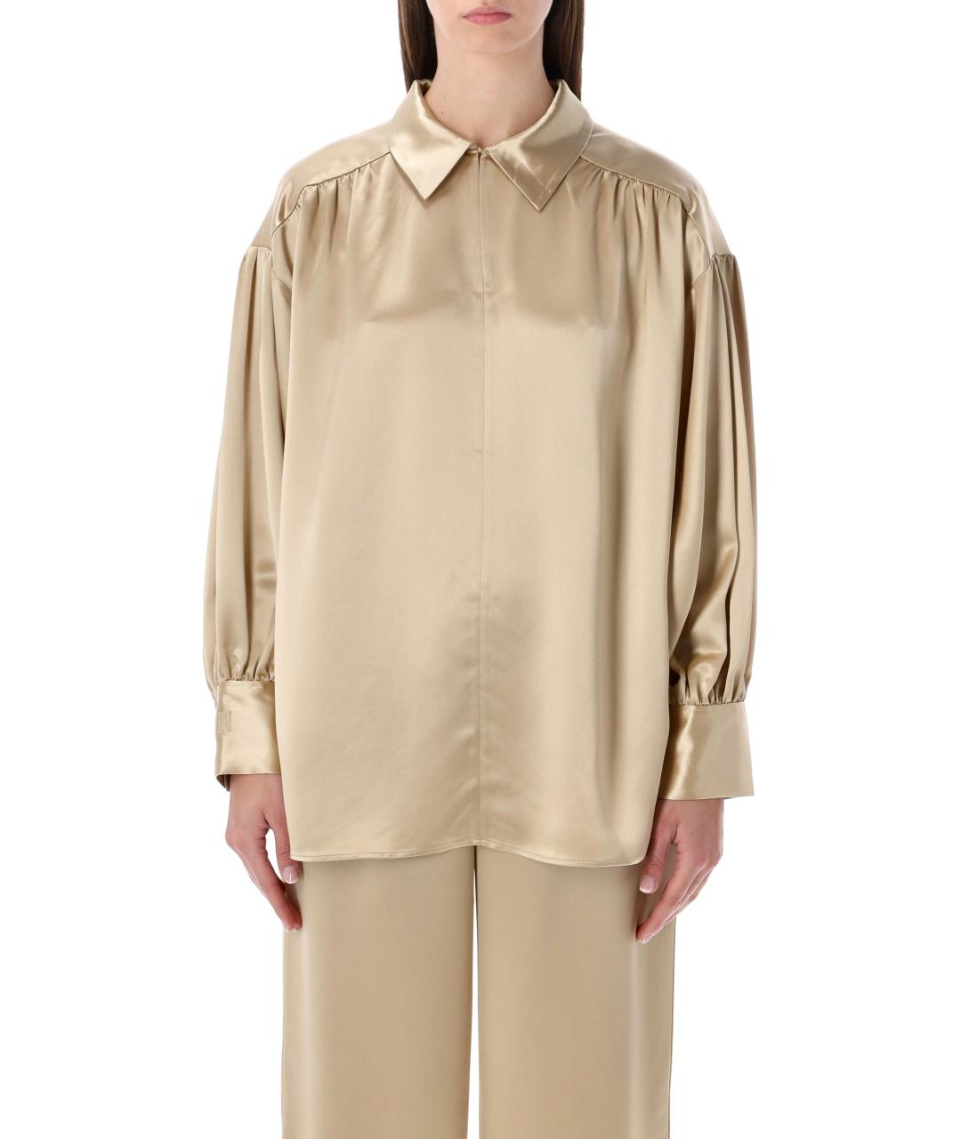 BY MALENE BIRGER Бежевая ацетатная рубашка, фото 2