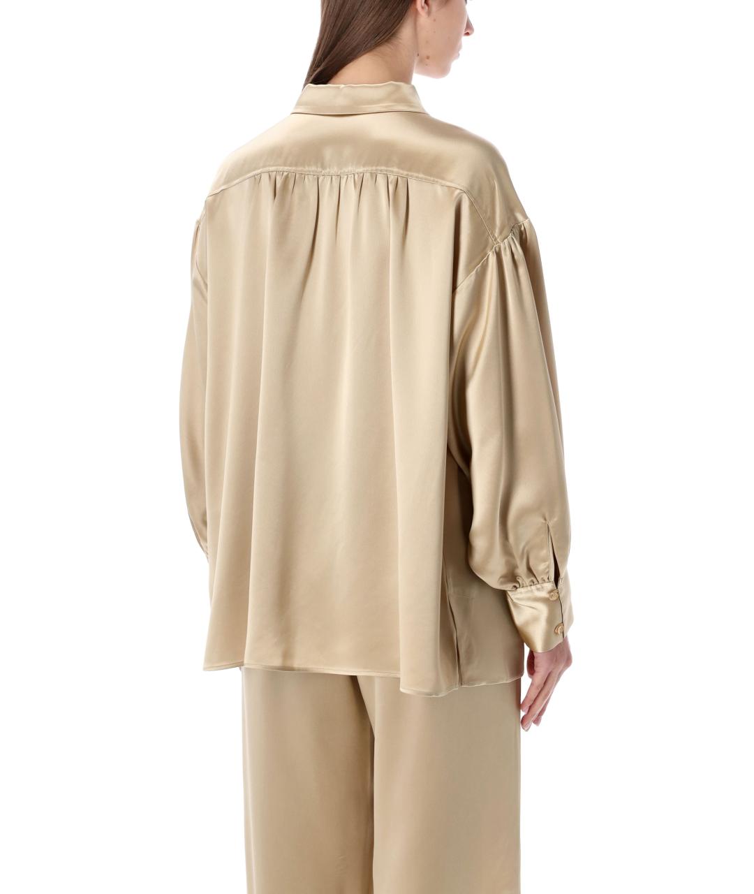 BY MALENE BIRGER Бежевая ацетатная рубашка, фото 3