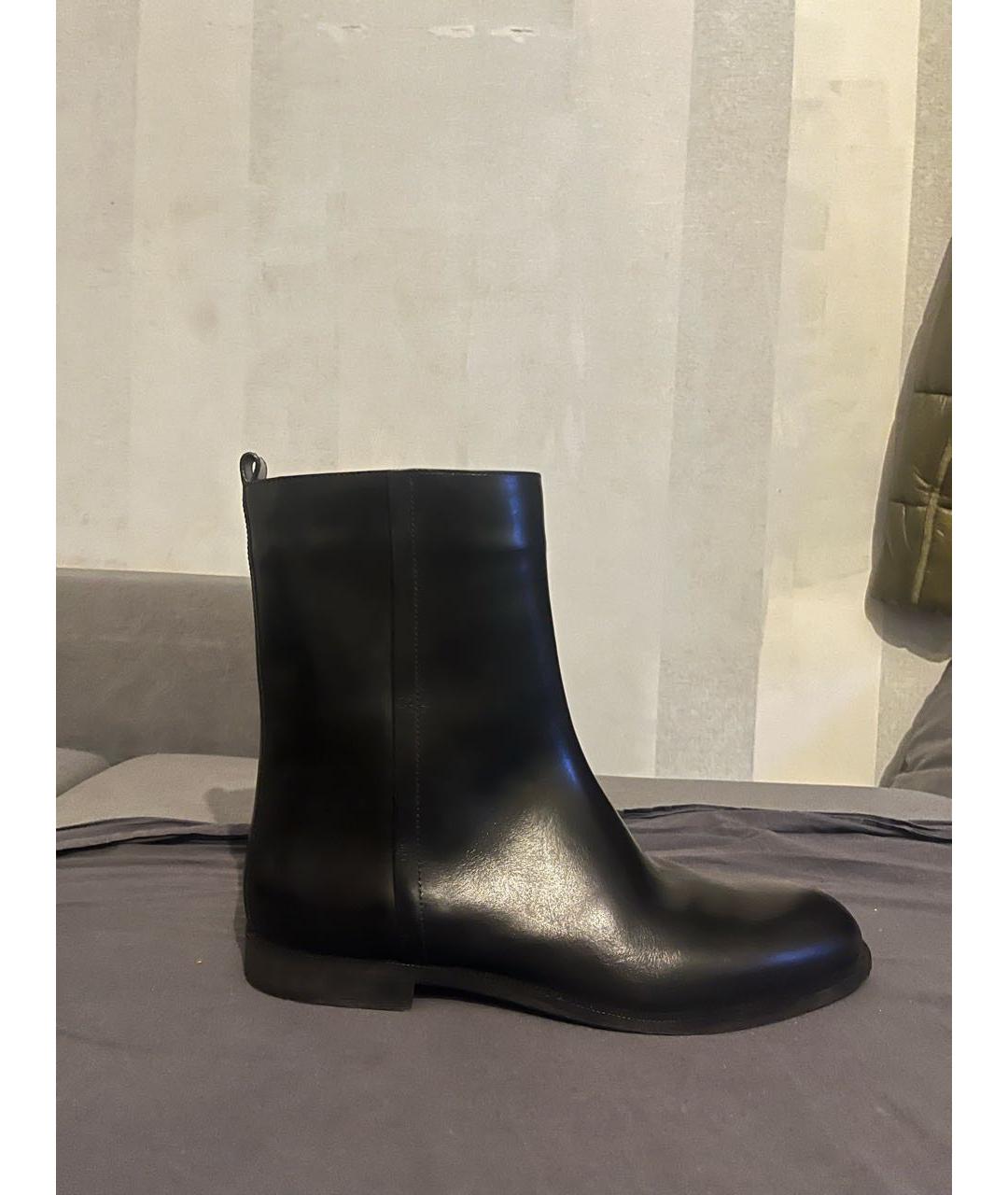 MAISON MARGIELA Черные кожаные высокие ботинки, фото 5