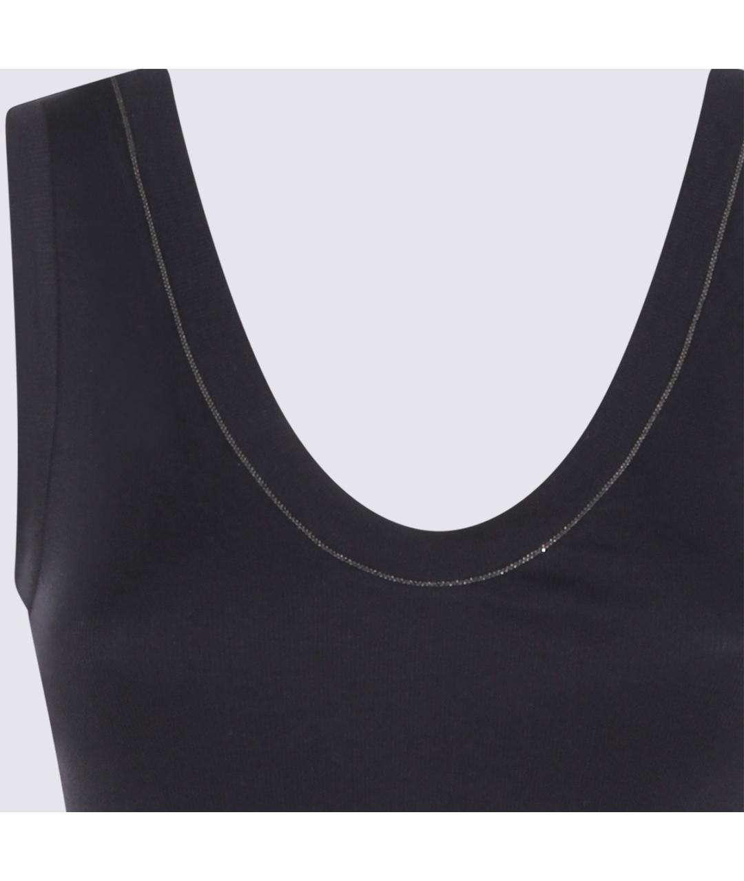 BRUNELLO CUCINELLI Черная хлопковая майка, фото 3