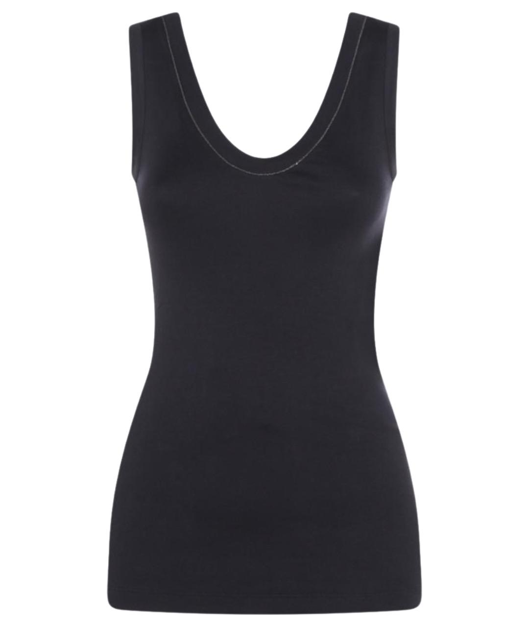 BRUNELLO CUCINELLI Черная хлопковая майка, фото 1