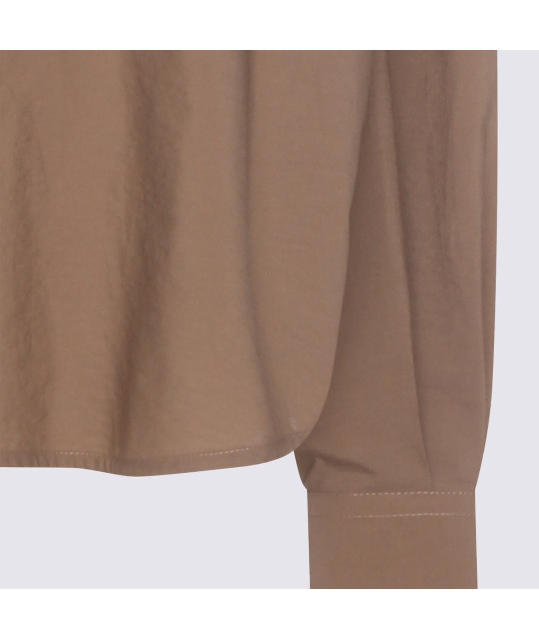 BRUNELLO CUCINELLI Бежевая хлопко-эластановая рубашка, фото 3