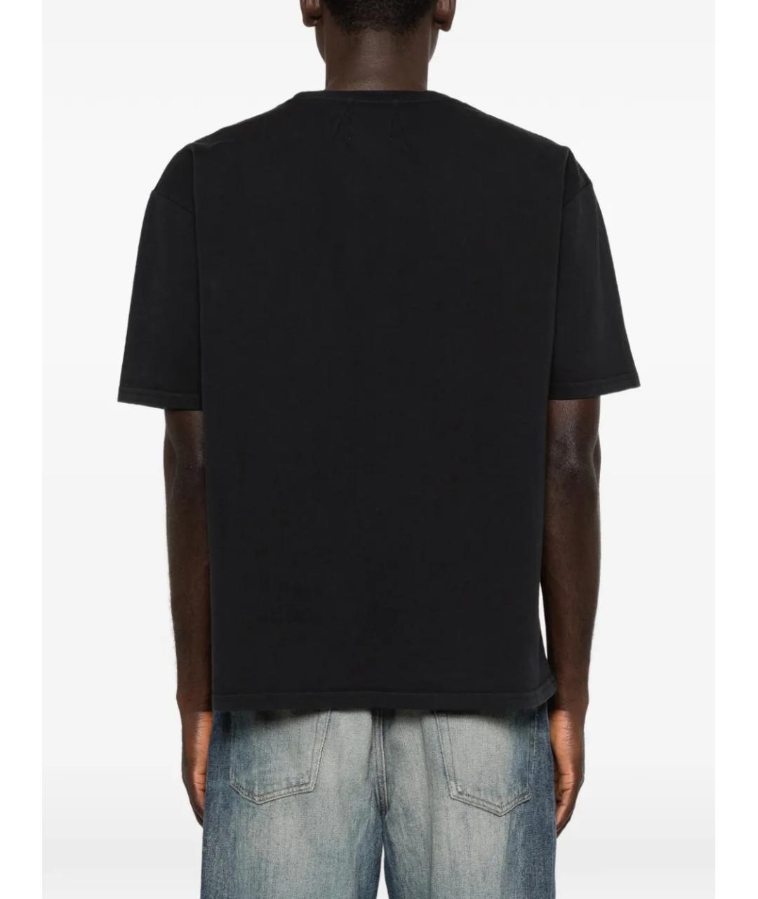 RHUDE Черная хлопковая футболка, фото 4
