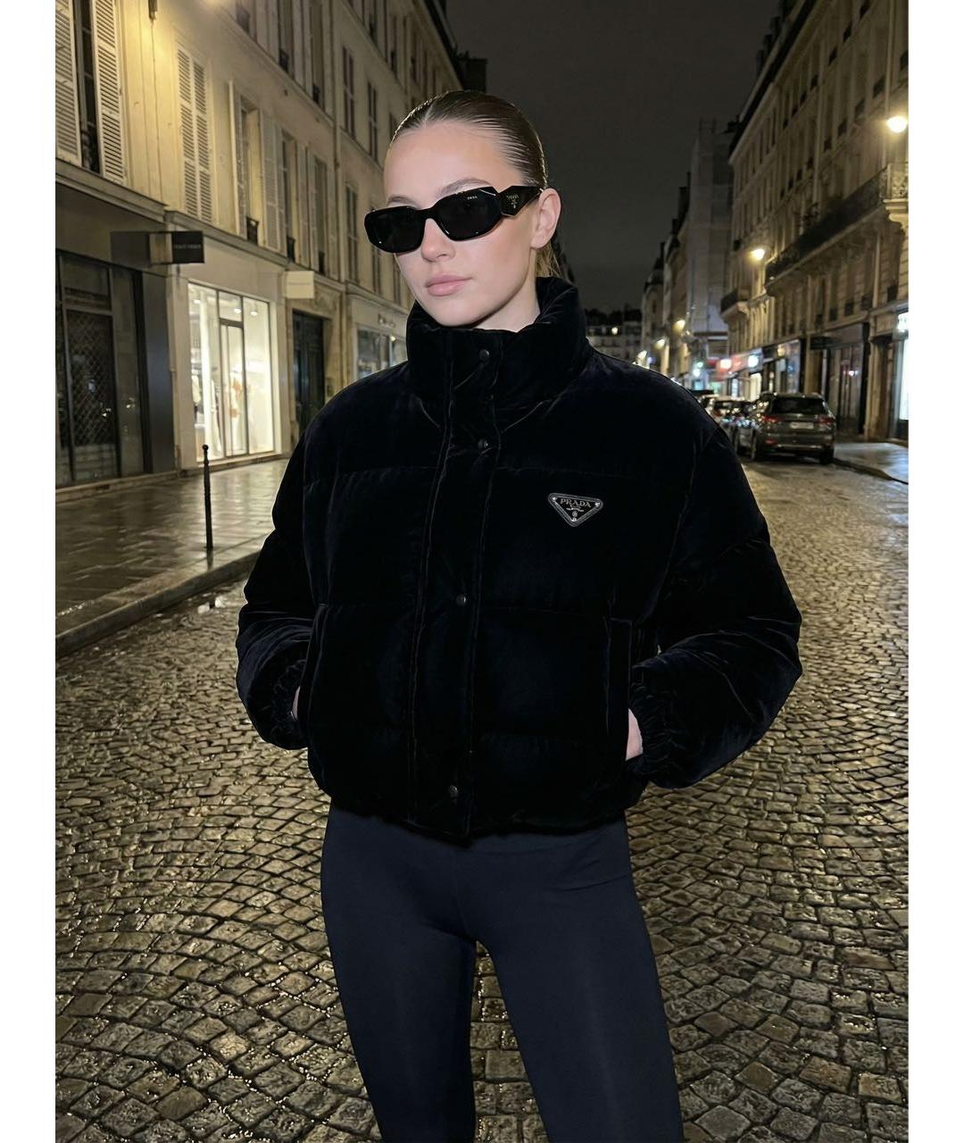 PRADA Черная бархатная куртка, фото 3