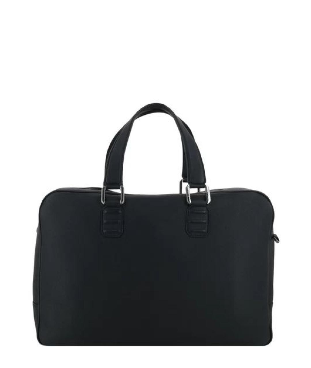 STEFANO RICCI Черный кожаный портфель, фото 2