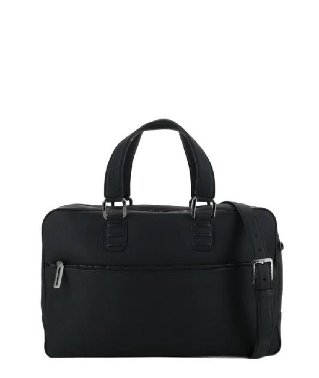 STEFANO RICCI Черный кожаный портфель, фото 1