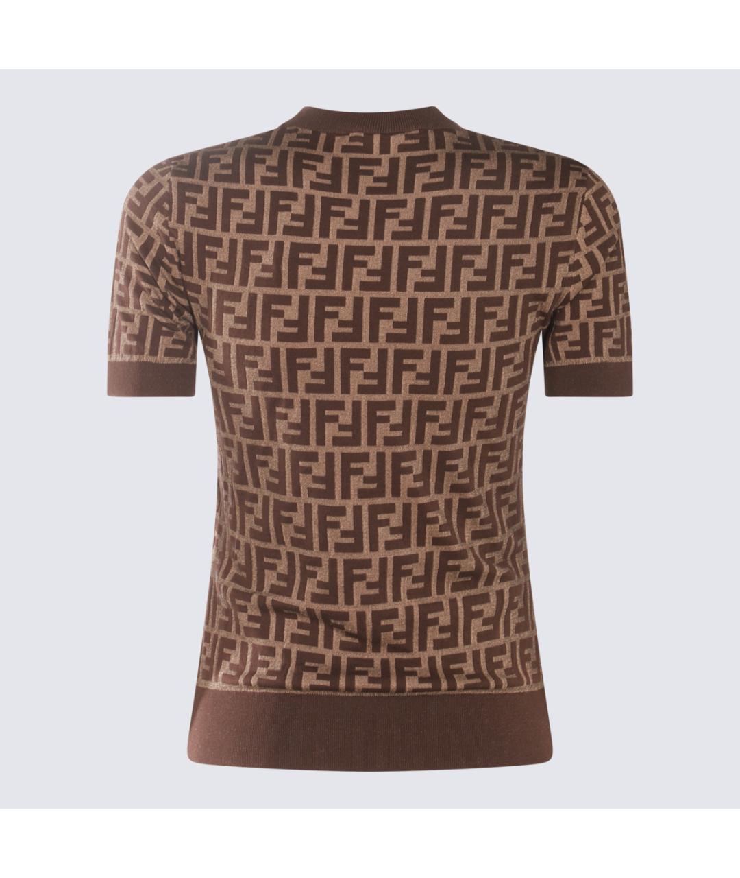 FENDI Коричневый хлопковый джемпер / свитер, фото 2
