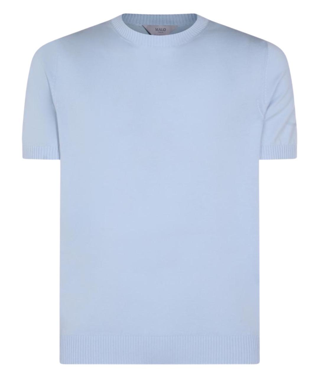 MALO Голубая хлопковая футболка, фото 1