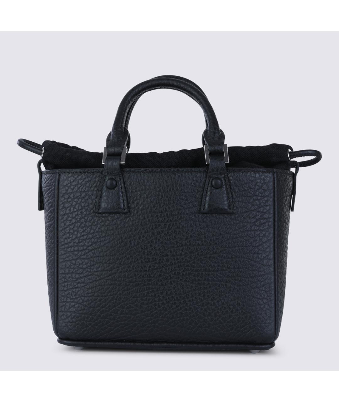 MAISON MARGIELA Черная кожаная сумка тоут, фото 3