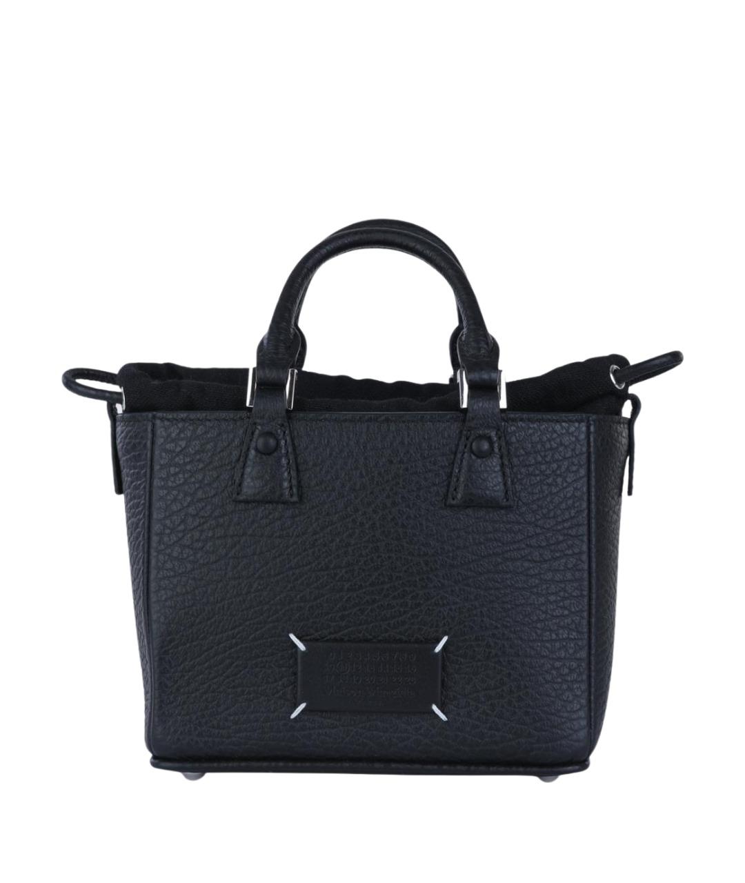 MAISON MARGIELA Черная кожаная сумка тоут, фото 1