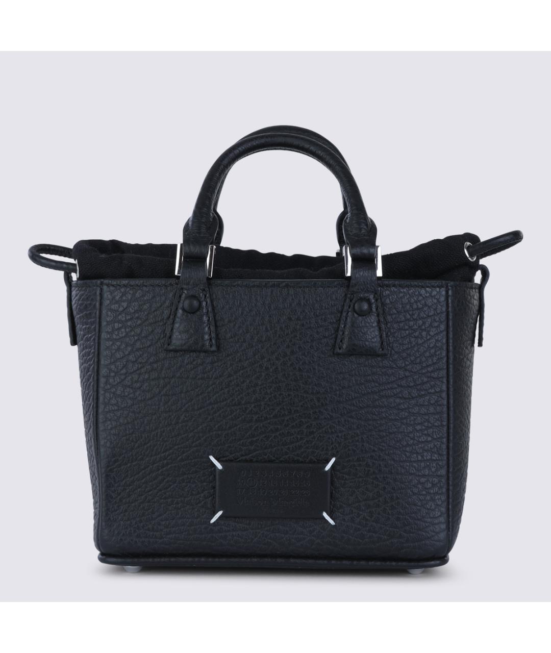 MAISON MARGIELA Черная кожаная сумка тоут, фото 5