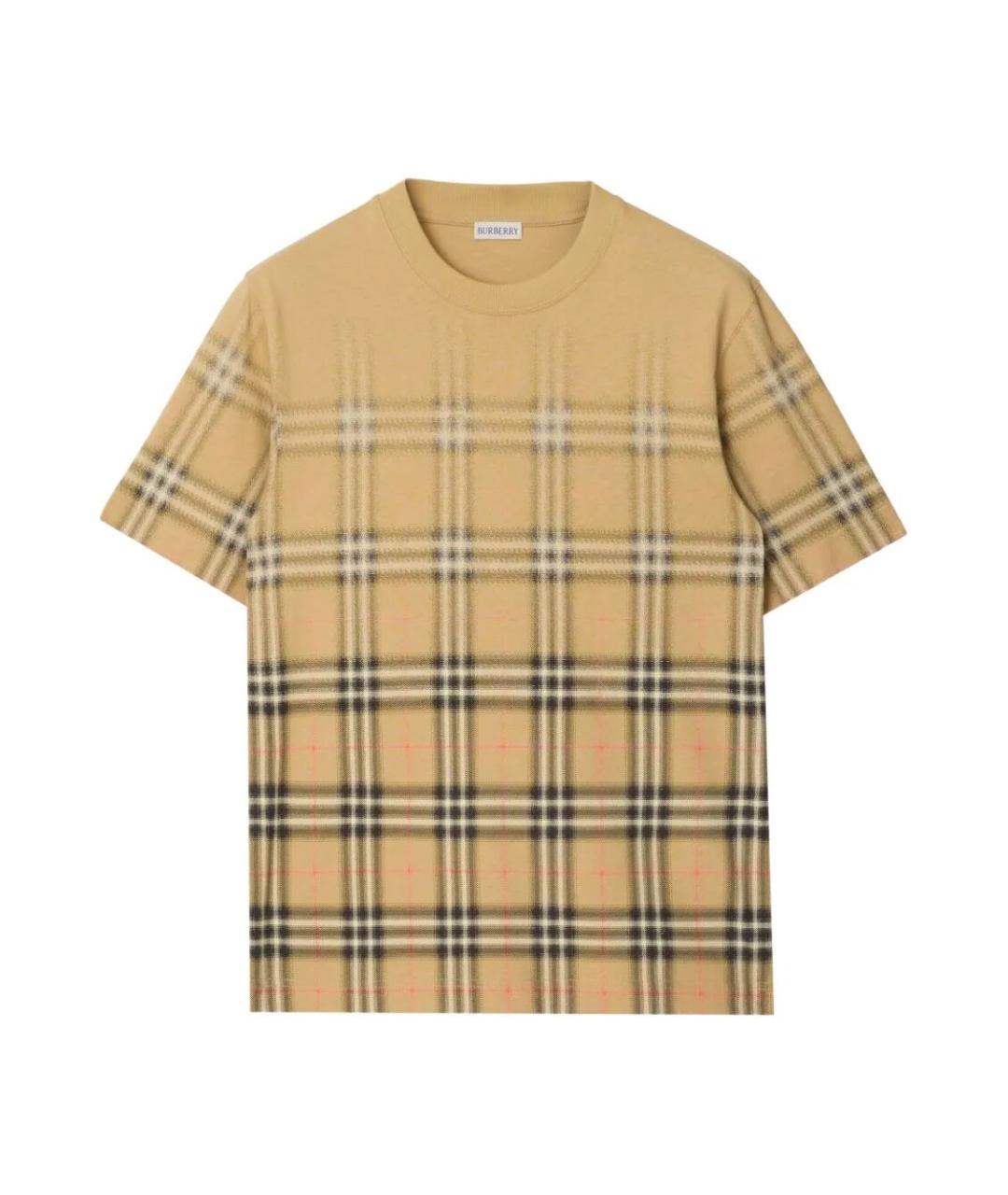 BURBERRY Бежевая хлопковая футболка, фото 1