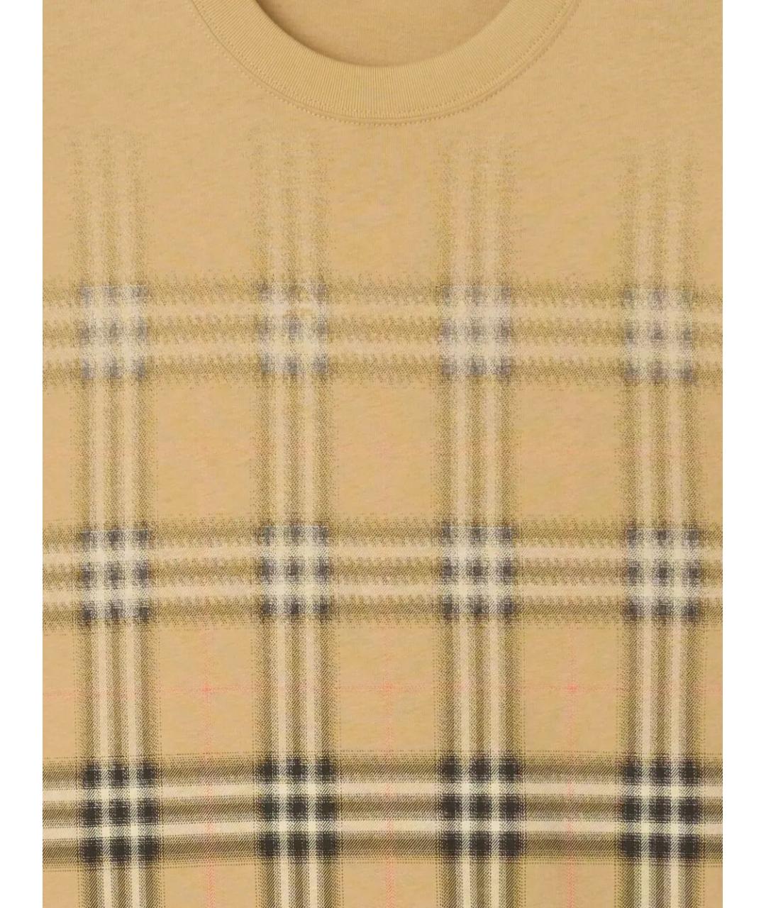 BURBERRY Бежевая хлопковая футболка, фото 4