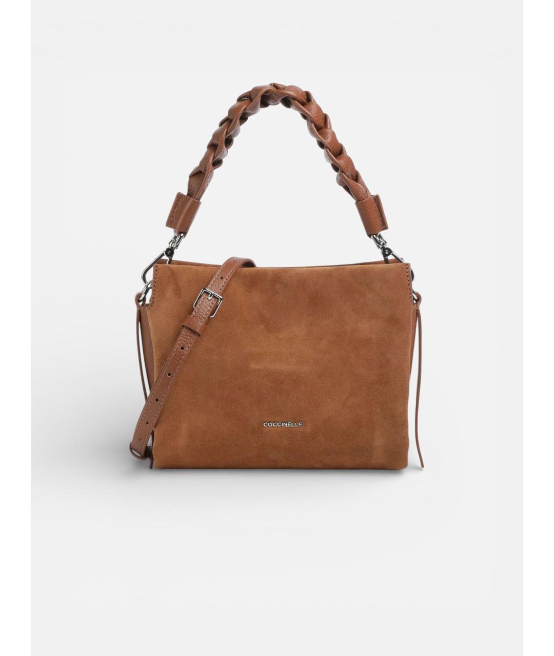 COCCINELLE Коричневая кожаная сумка через плечо, фото 4