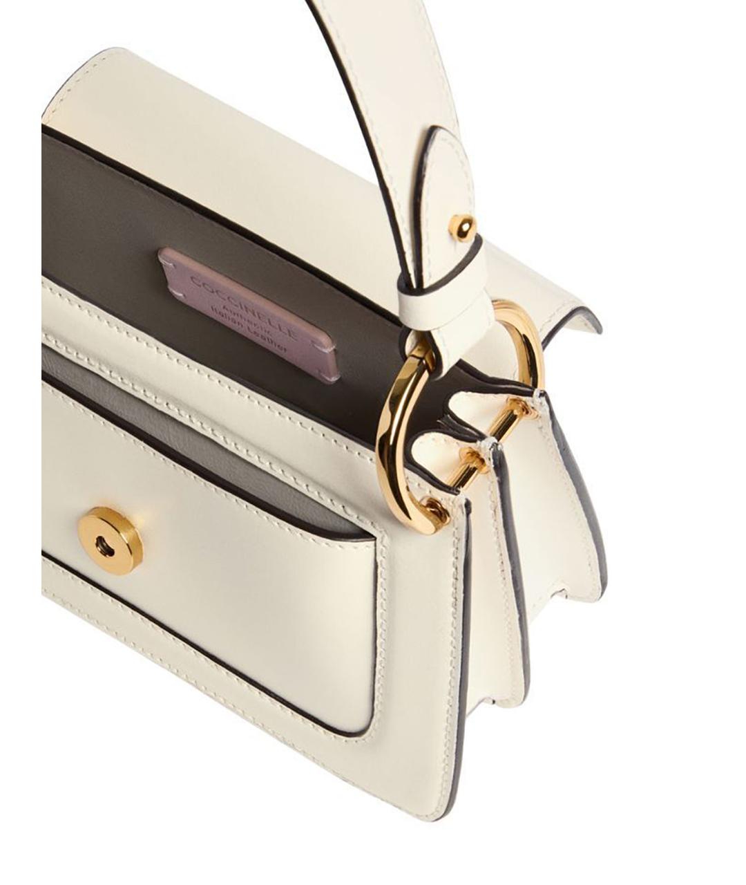 COCCINELLE Белая кожаная сумка через плечо, фото 3