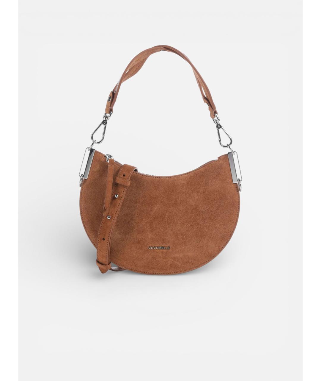 COCCINELLE Коричневая кожаная сумка через плечо, фото 4