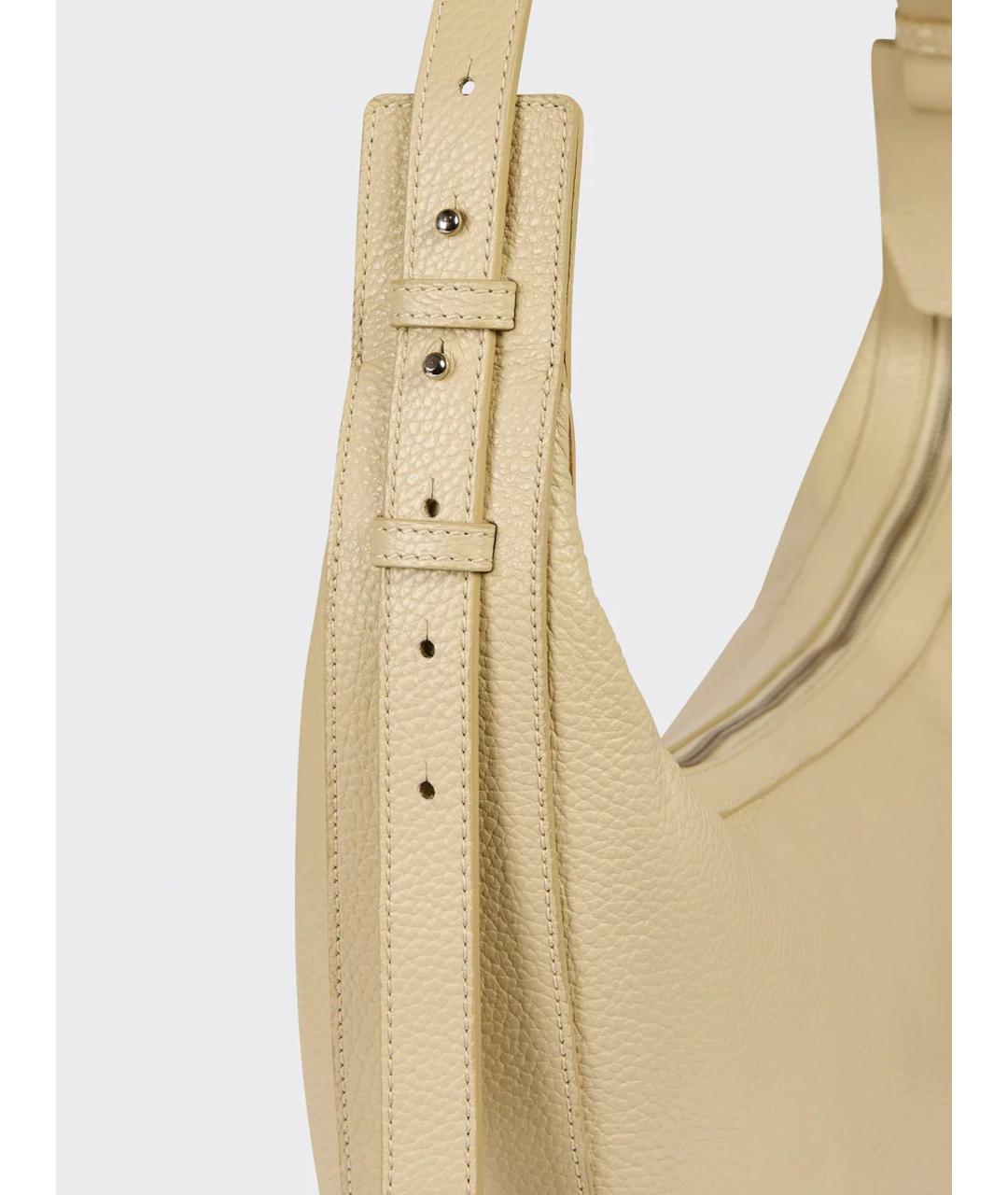 LIVIANA CONTI Бежевая кожаная сумка через плечо, фото 4