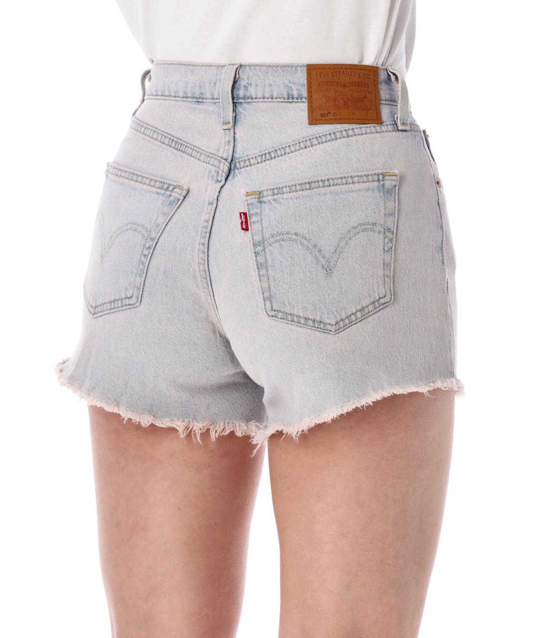 LEVI'S Голубые хлопковые шорты, фото 3