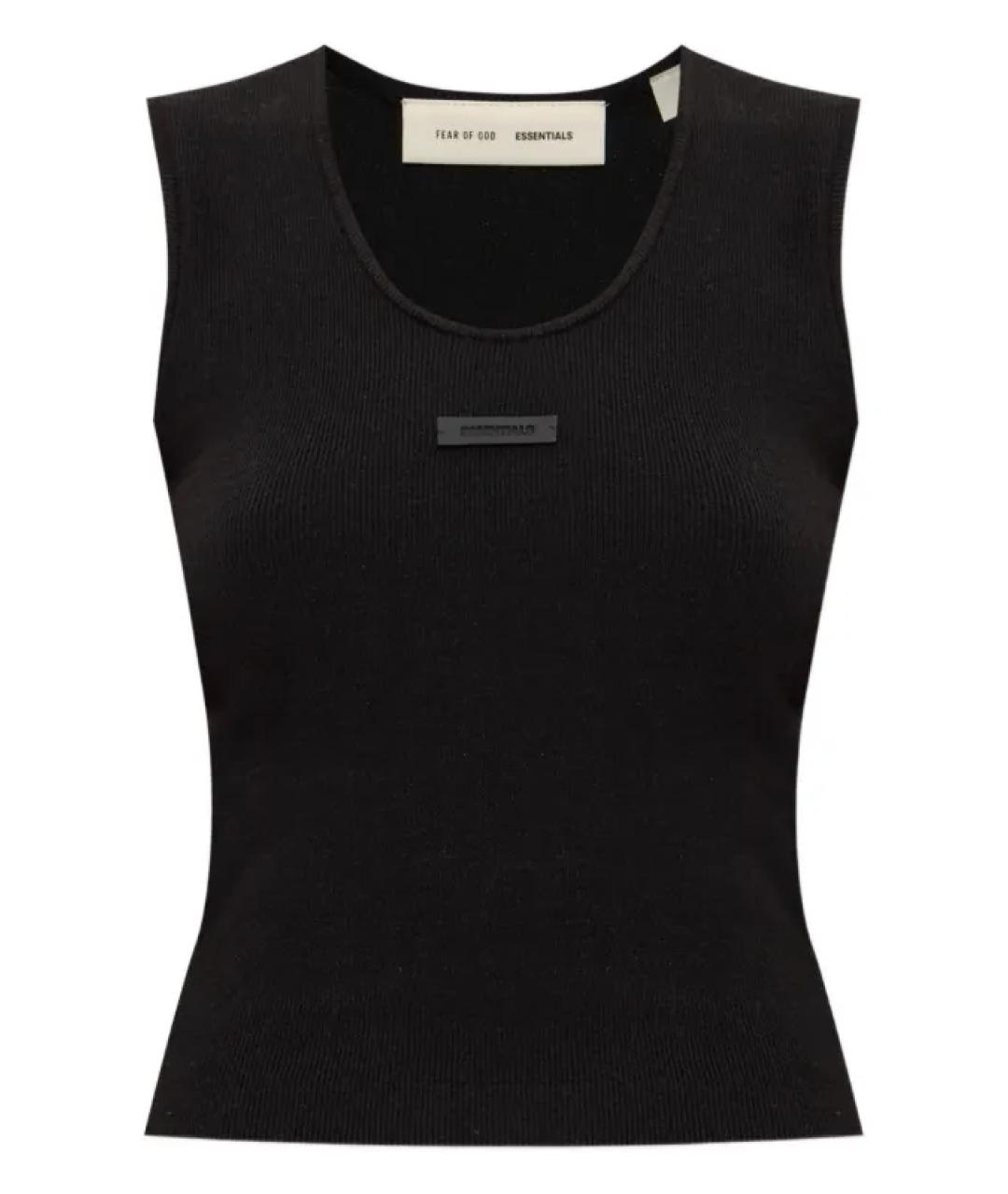FEAR OF GOD ESSENTIALS Черная полиэстеровая майка, фото 1