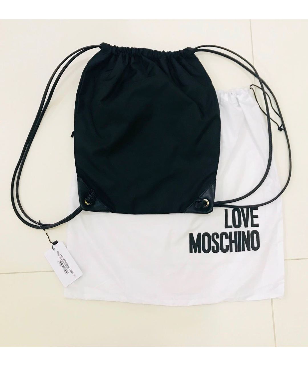 LOVE MOSCHINO Черный синтетический рюкзак, фото 4