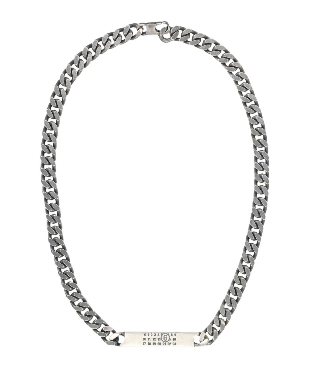 MM6 MAISON MARGIELA Серебряная металлическая цепочка/подвеска, фото 1