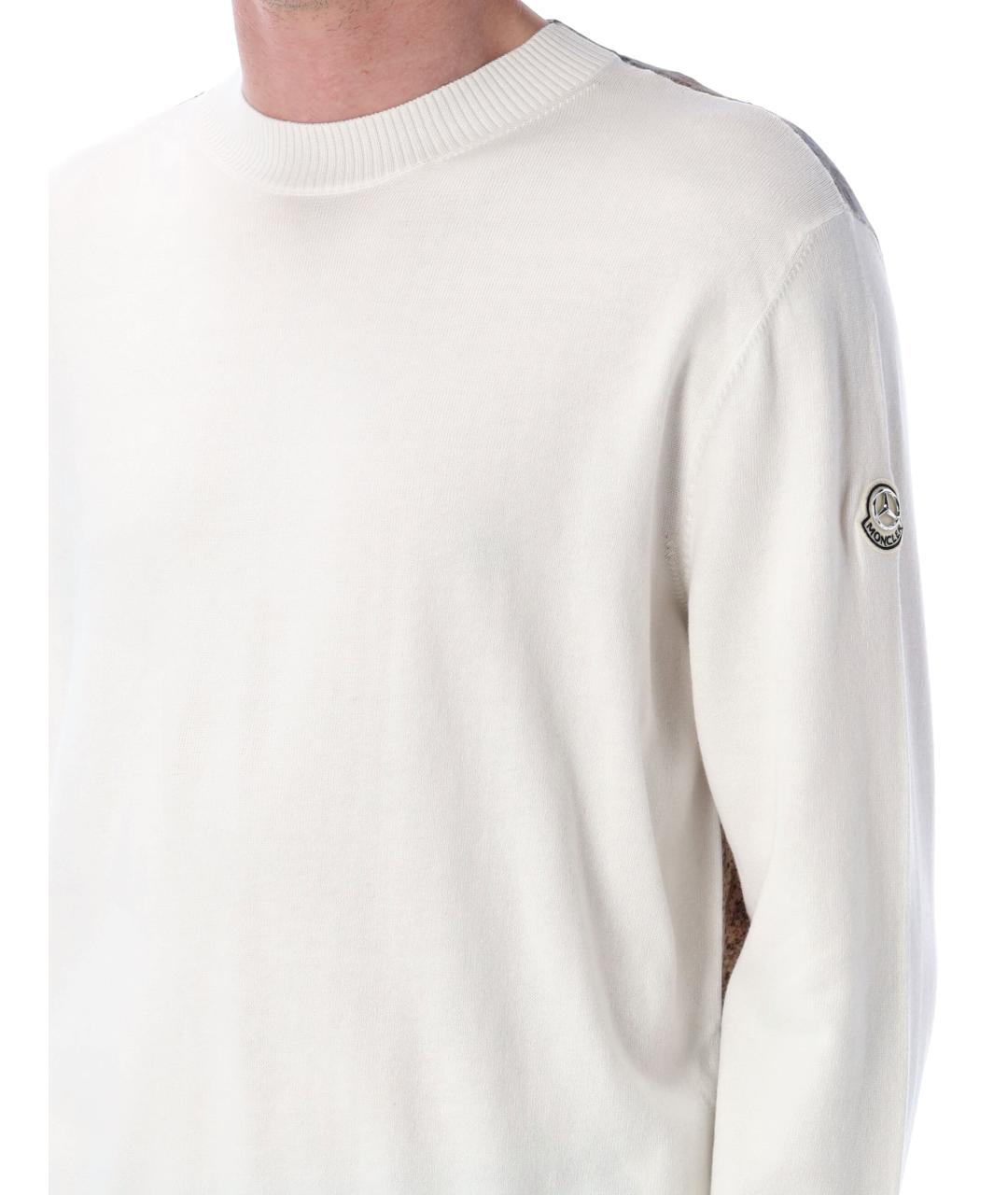 MONCLER Белый хлопковый джемпер / свитер, фото 4