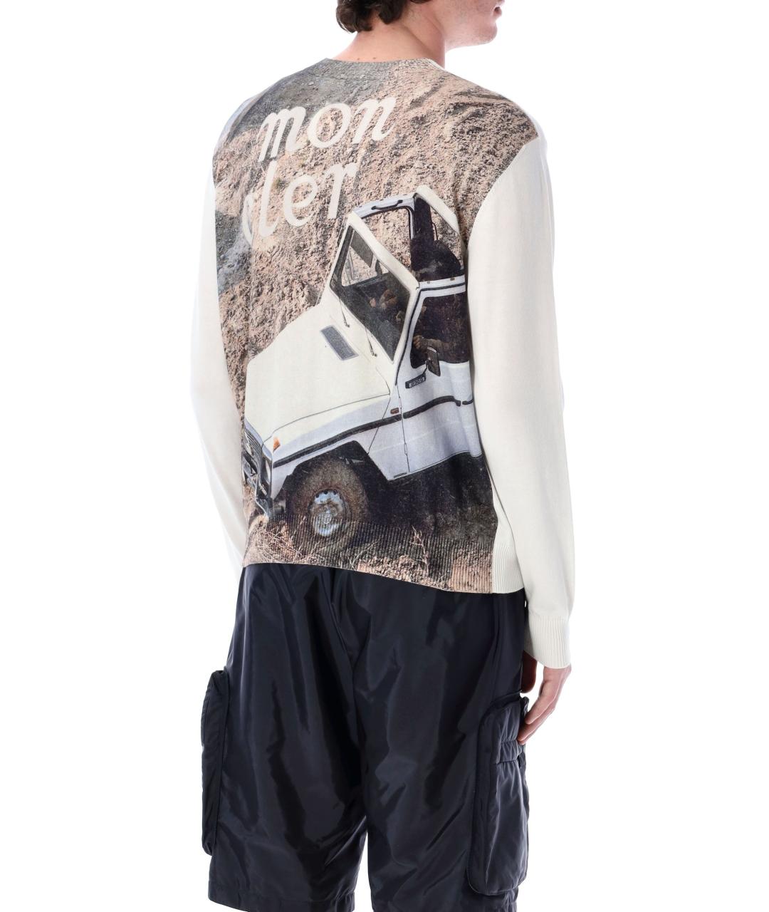 MONCLER Белый хлопковый джемпер / свитер, фото 3