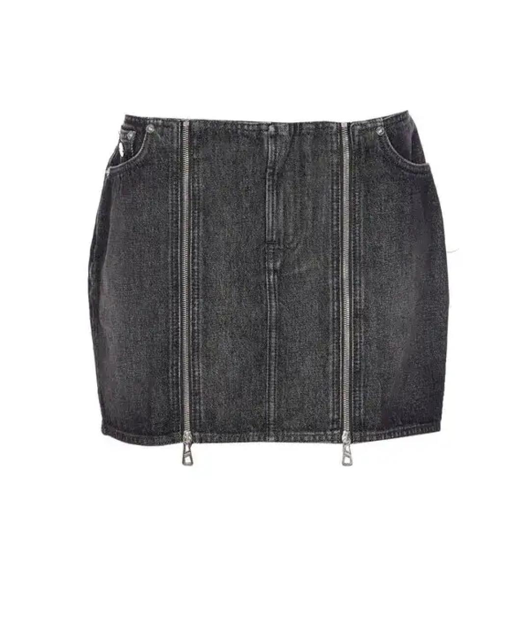 JEAN PAUL GAULTIER Черная хлопковая юбка мини, фото 1