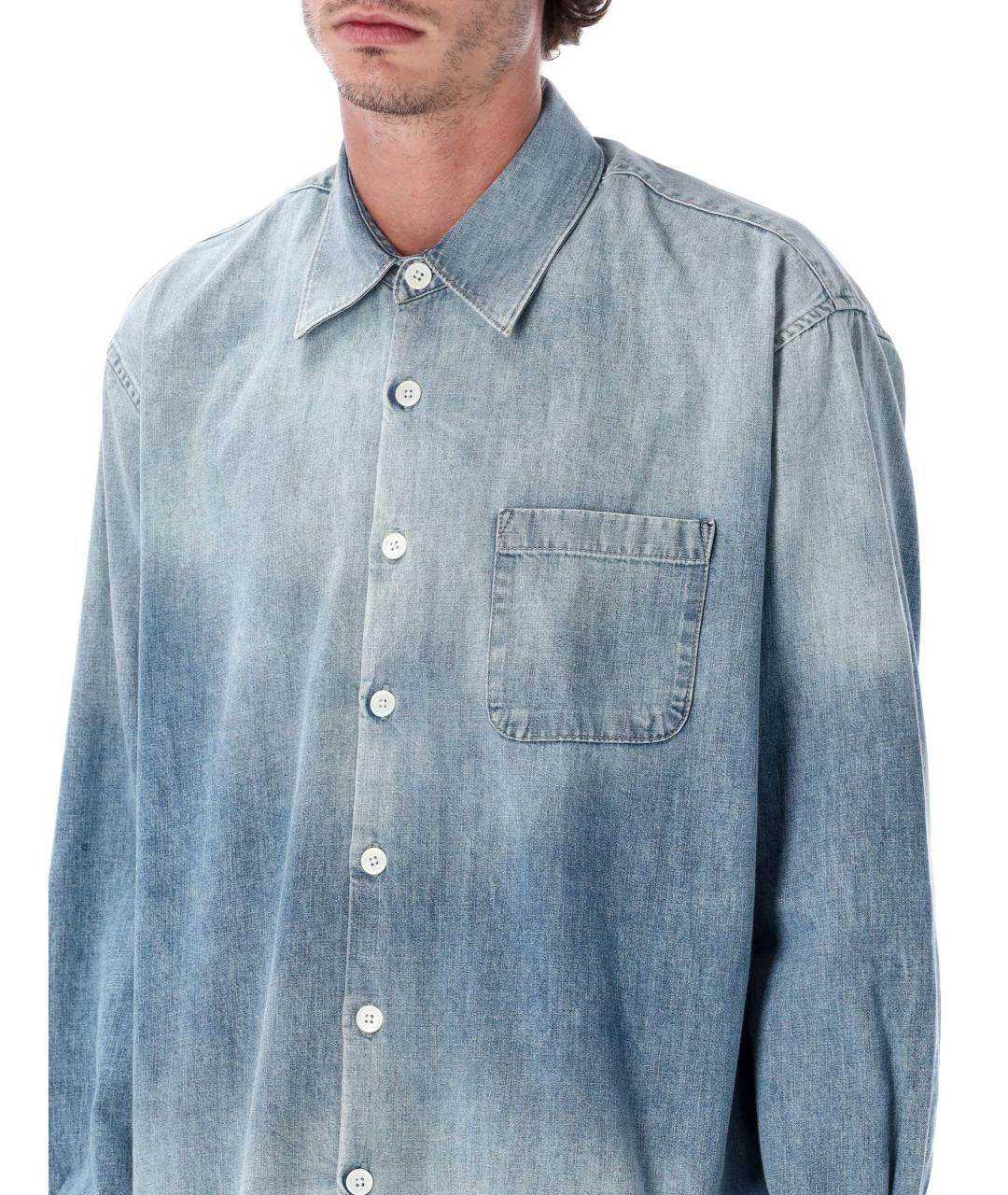 OUR LEGACY Голубая хлопковая кэжуал рубашка, фото 4