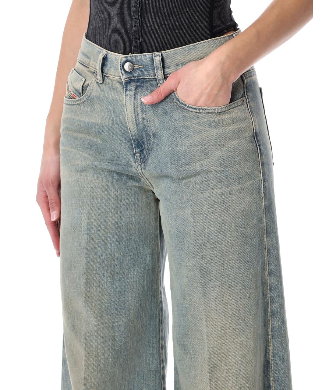 DIESEL Синие хлопковые прямые джинсы, фото 3