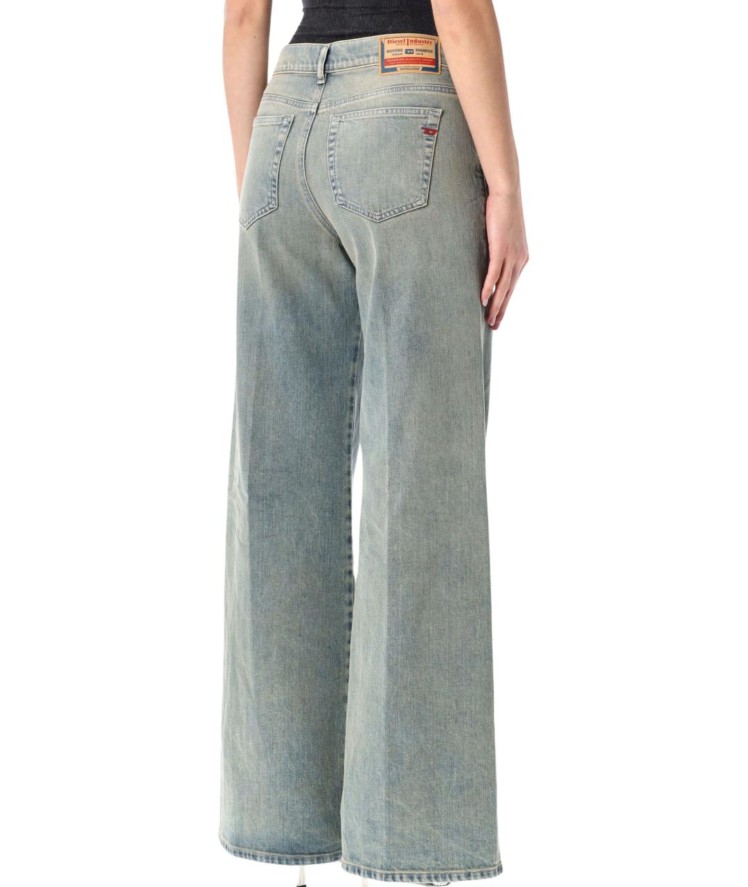 DIESEL Синие хлопковые прямые джинсы, фото 2