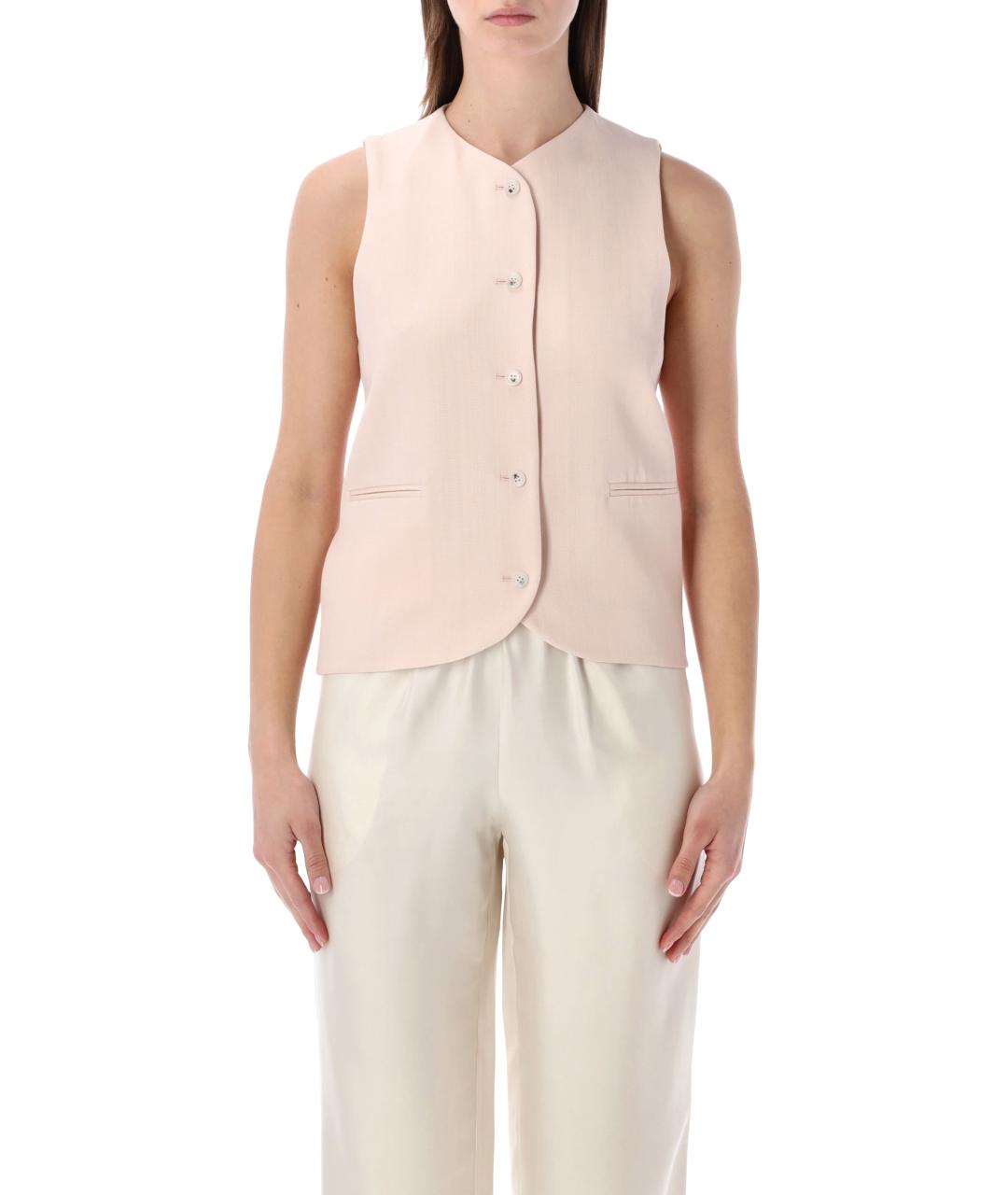 LOULOU STUDIO Розовый вискозный жилет, фото 2
