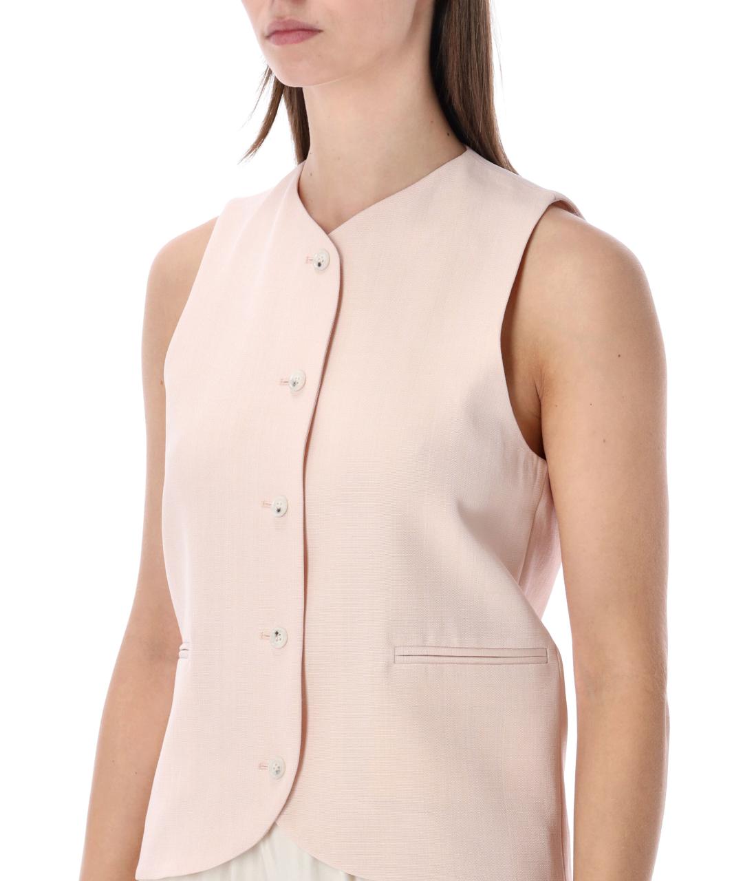 LOULOU STUDIO Розовый вискозный жилет, фото 4