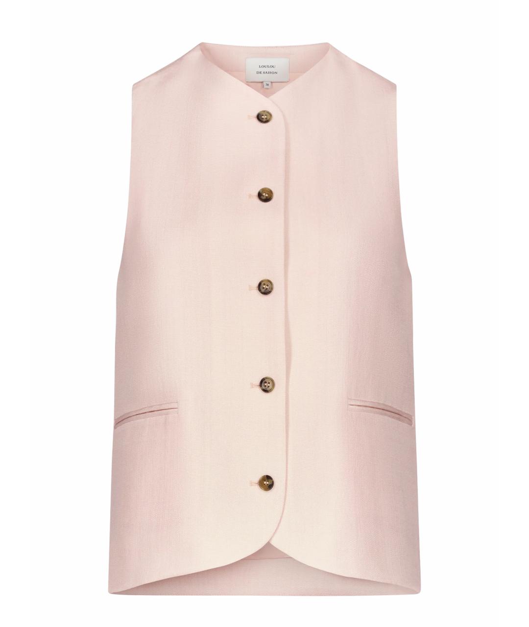 LOULOU STUDIO Розовый вискозный жилет, фото 1