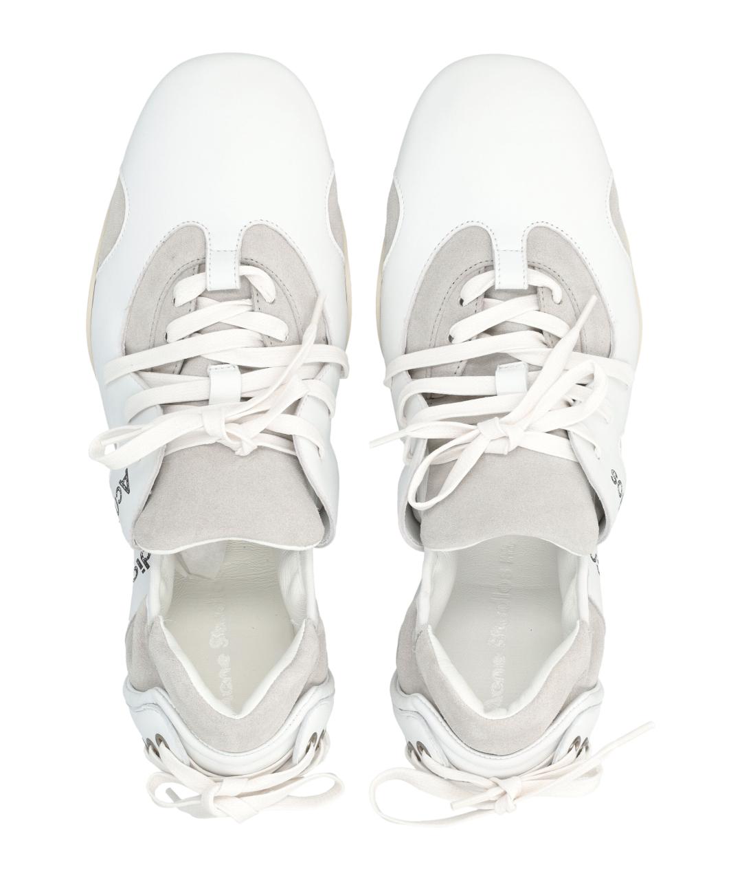 ACNE STUDIOS Белые кожаные низкие кроссовки / кеды, фото 2