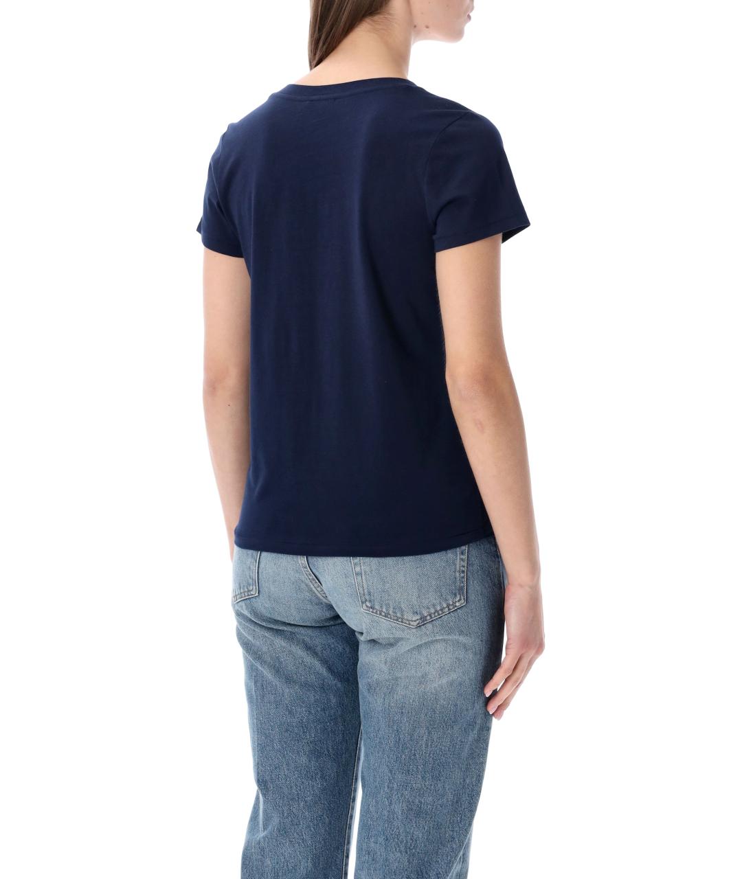 POLO RALPH LAUREN Синяя хлопковая футболка, фото 3