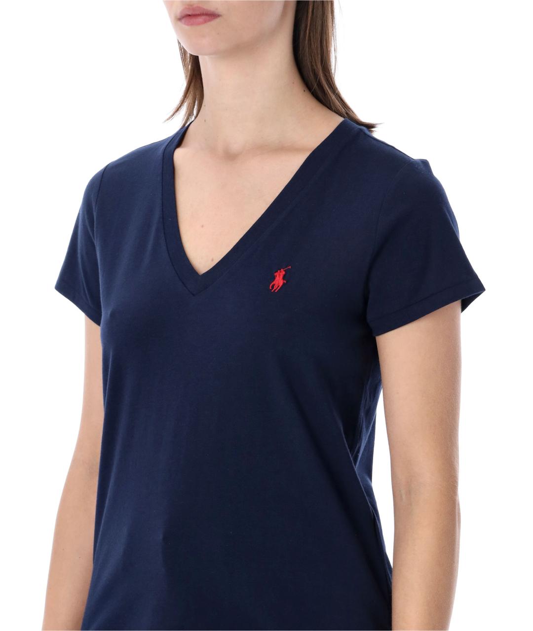 POLO RALPH LAUREN Синяя хлопковая футболка, фото 4