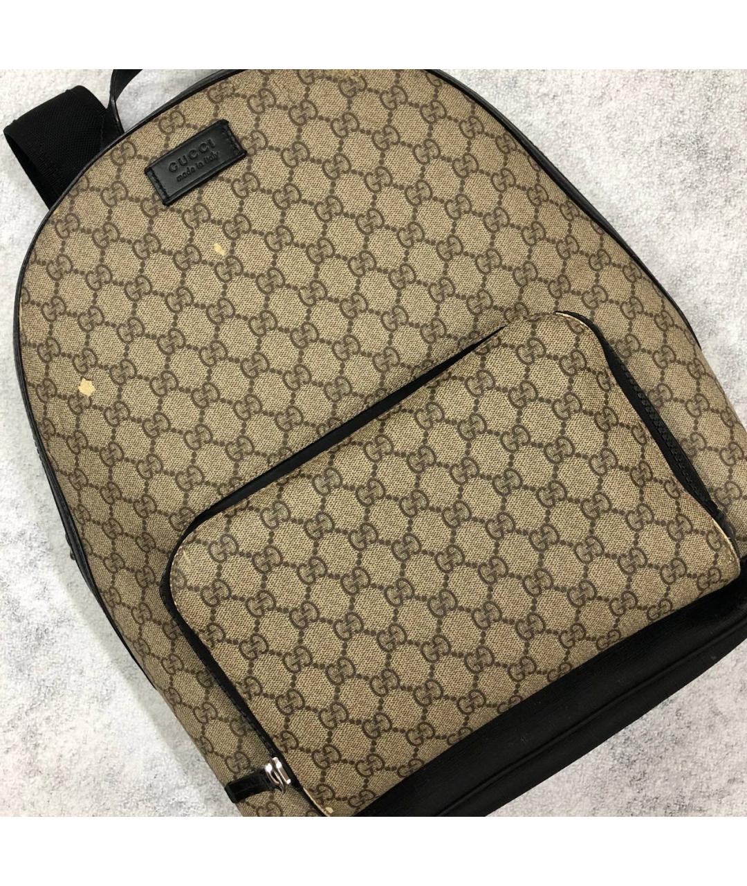 GUCCI Бежевый кожаный рюкзак, фото 3