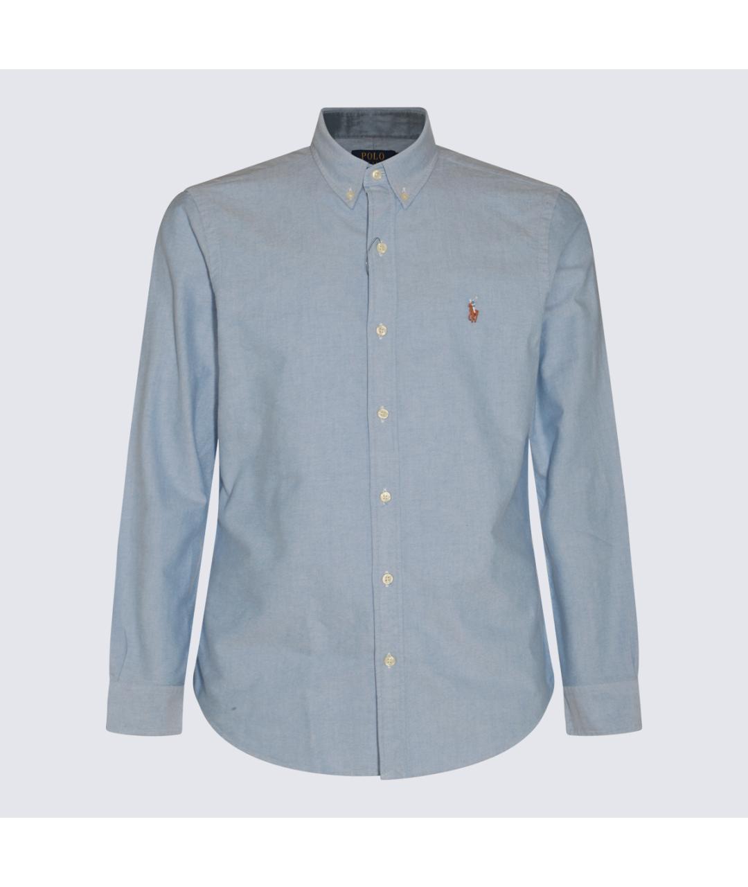 POLO RALPH LAUREN Голубая хлопковая кэжуал рубашка, фото 3