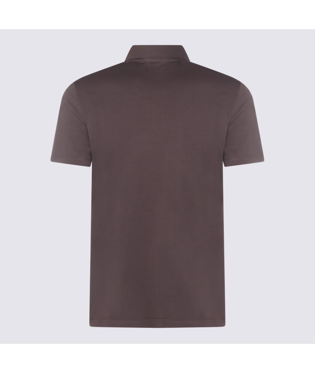 MALO Коричневая хлопковая футболка, фото 2