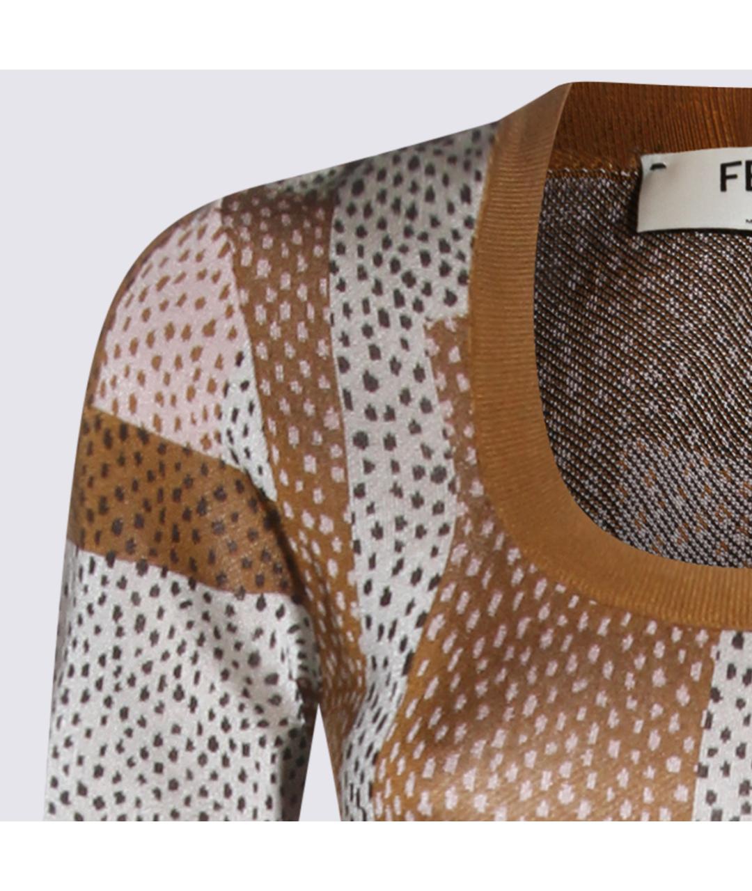 FENDI Мульти хлопковое повседневное платье, фото 4