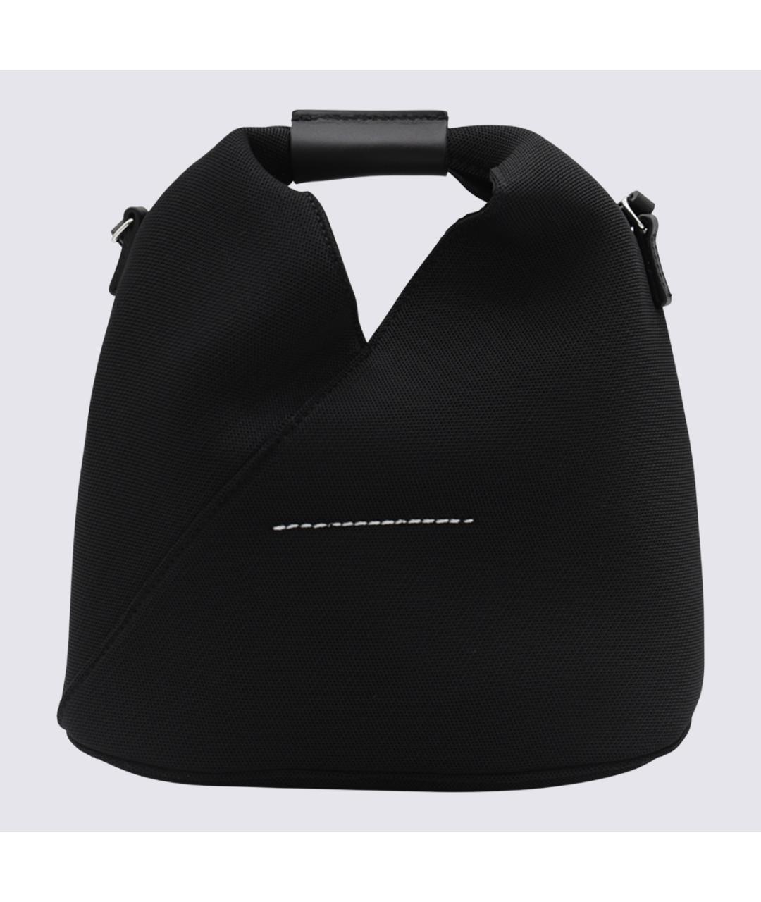 MM6 MAISON MARGIELA Черная кожаная сумка тоут, фото 2