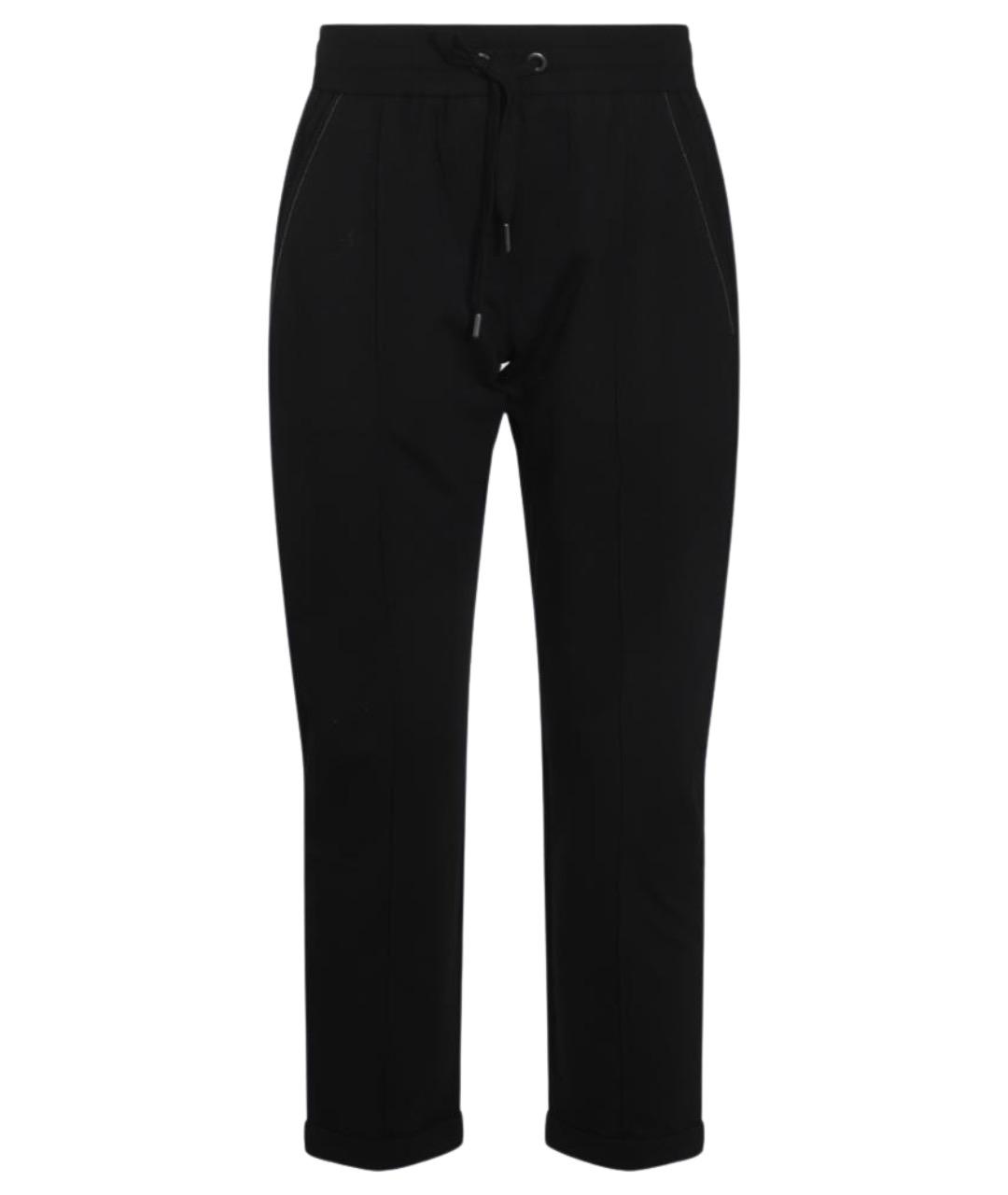 BRUNELLO CUCINELLI Черные хлопковые прямые брюки, фото 1