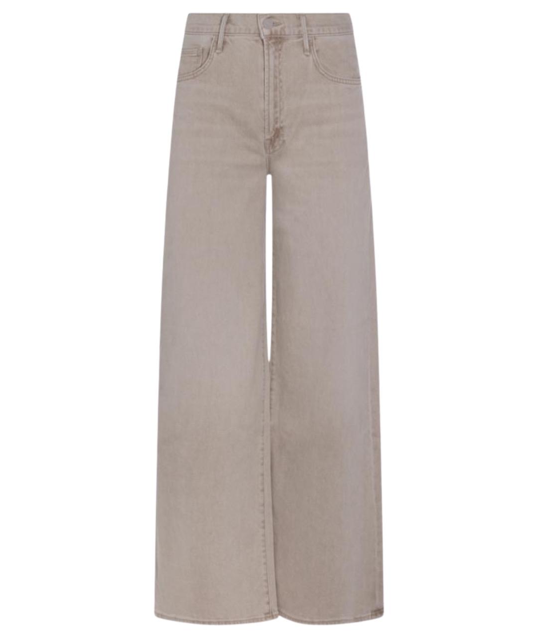 MOTHER Бежевые хлопковые прямые джинсы, фото 1