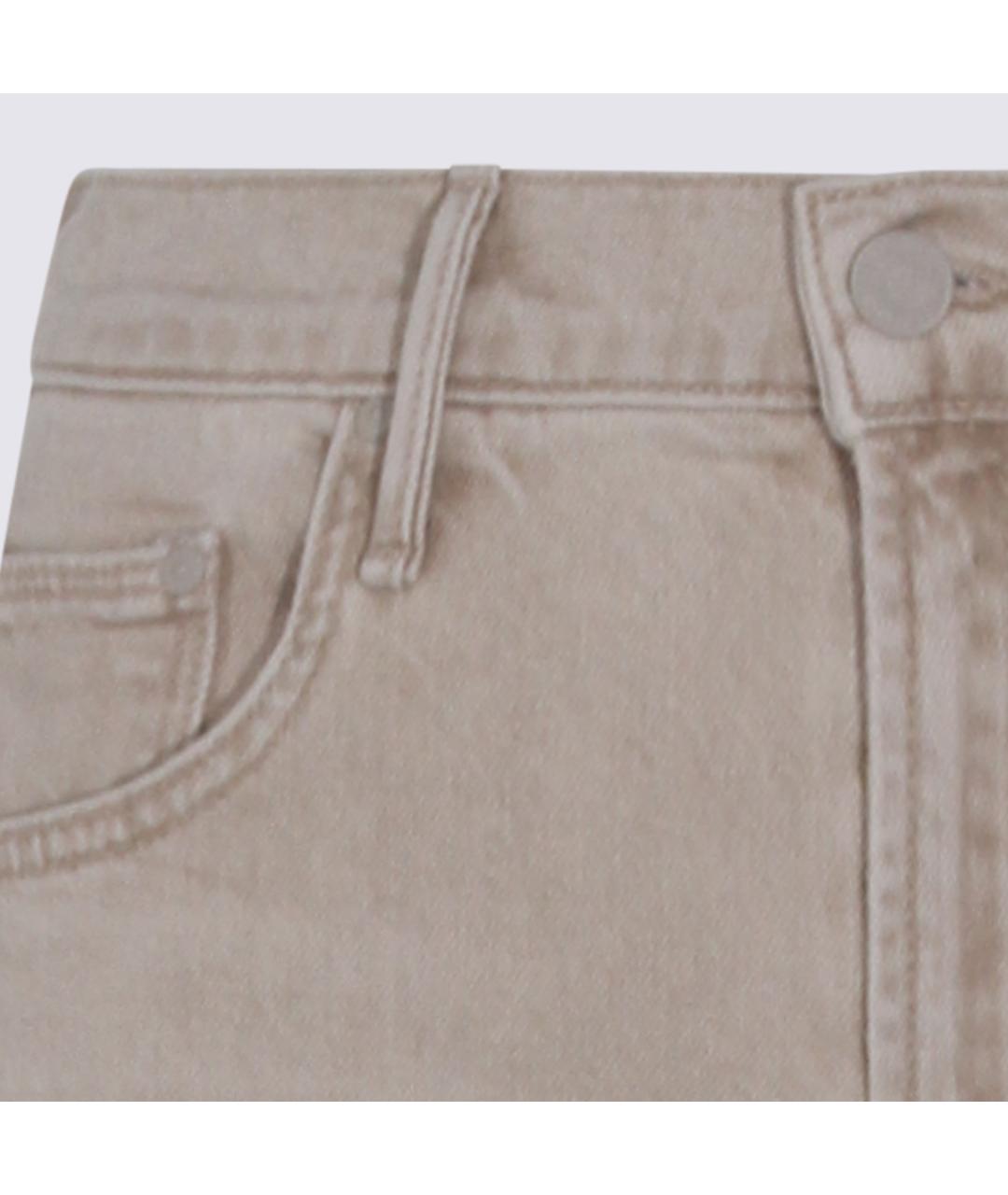 MOTHER Бежевые хлопковые прямые джинсы, фото 3