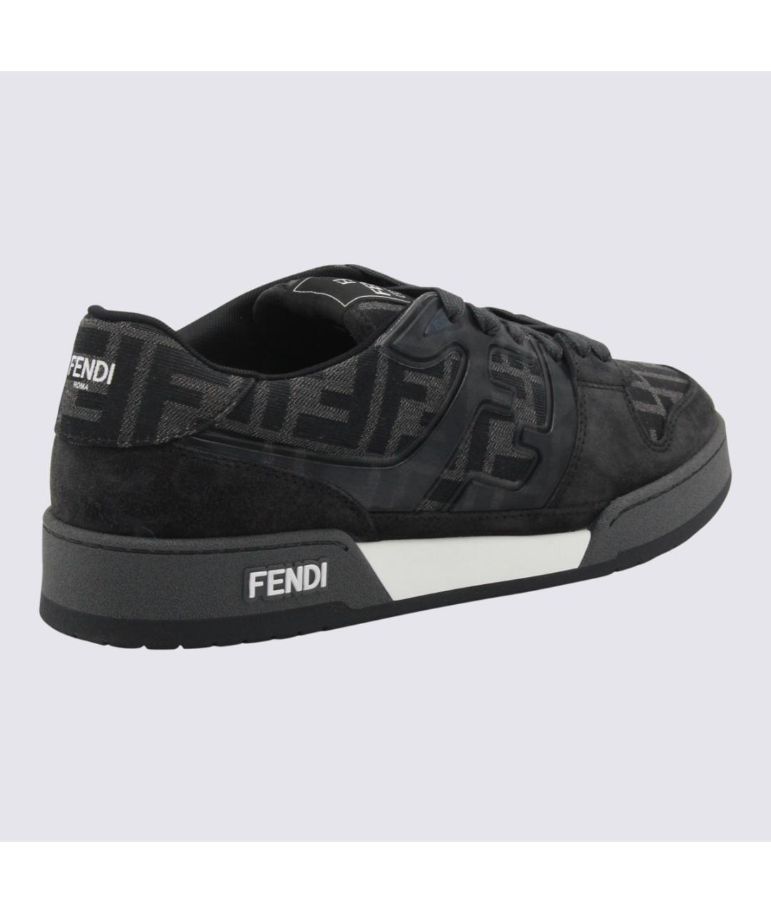 FENDI Черные кожаные низкие кроссовки / кеды, фото 3