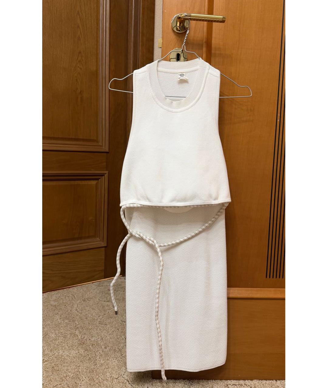 HERMES Белое хлопковое повседневное платье, фото 7